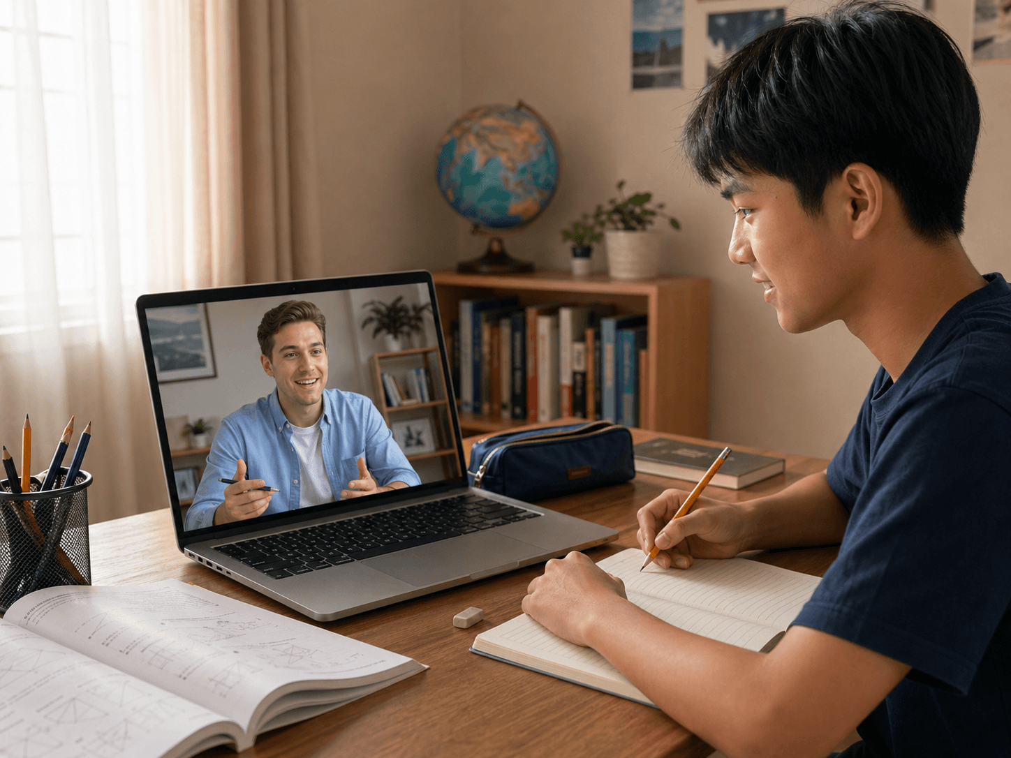 Thai student learning online with Tutornet English tutoring